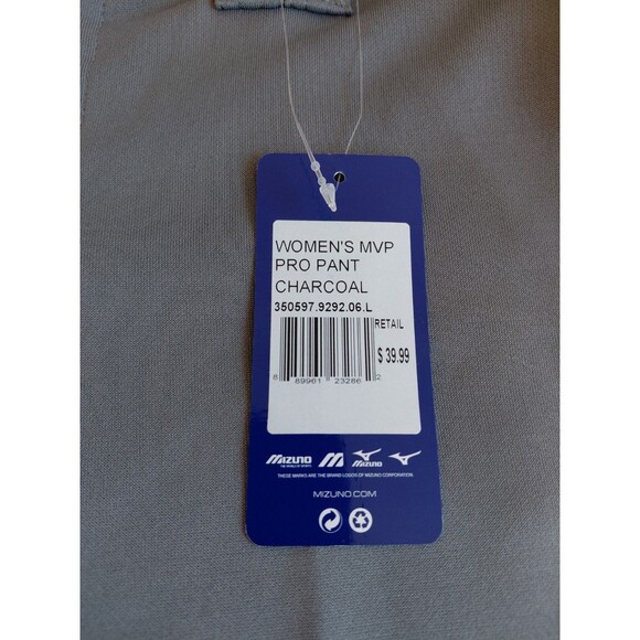 Mizuno Women's Size L Charcoal Gray Softball Pants NWT - Picture 4 of 9